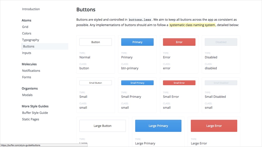 Buffer button styles