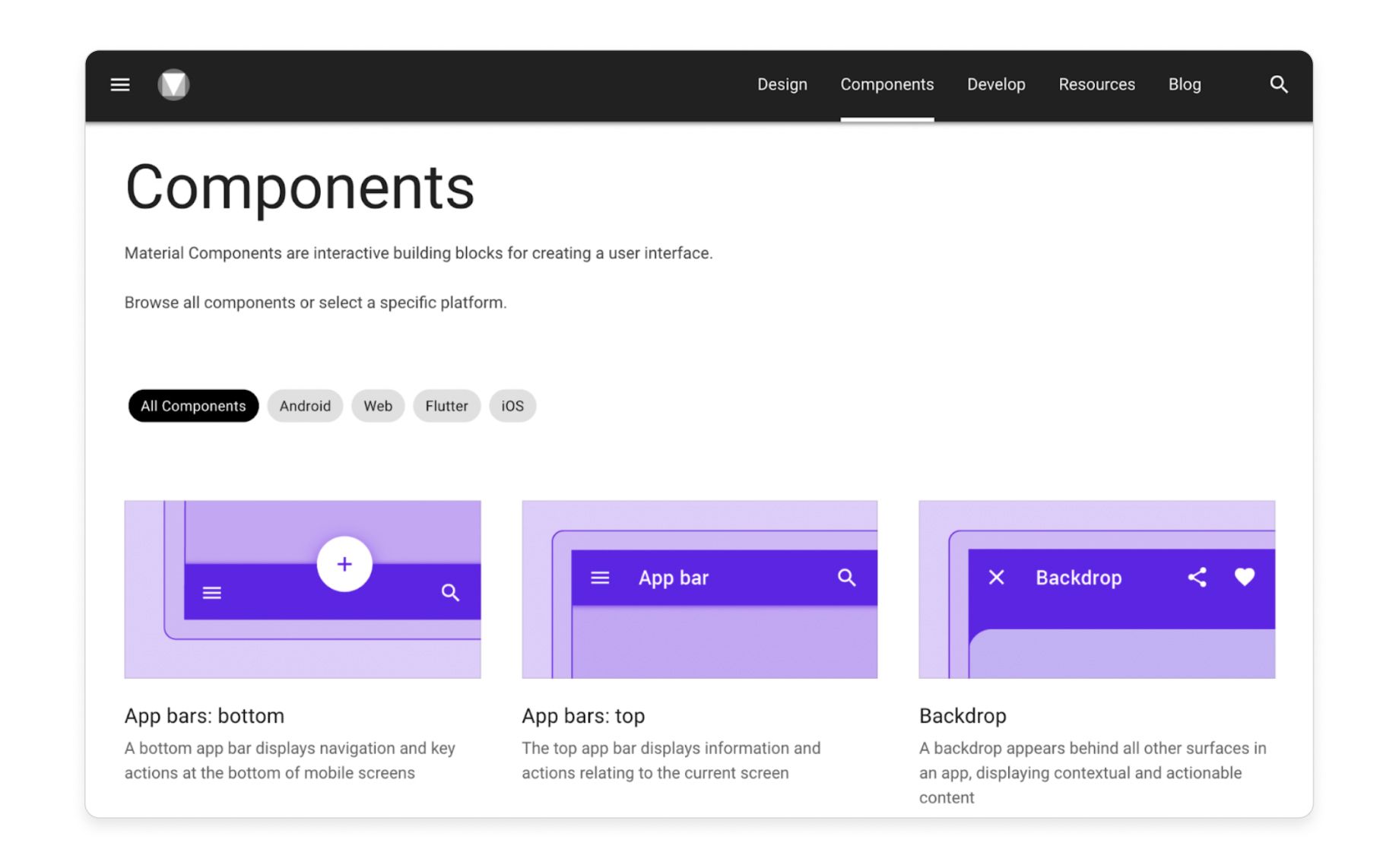 A sneak peak at Google's Material Design component library