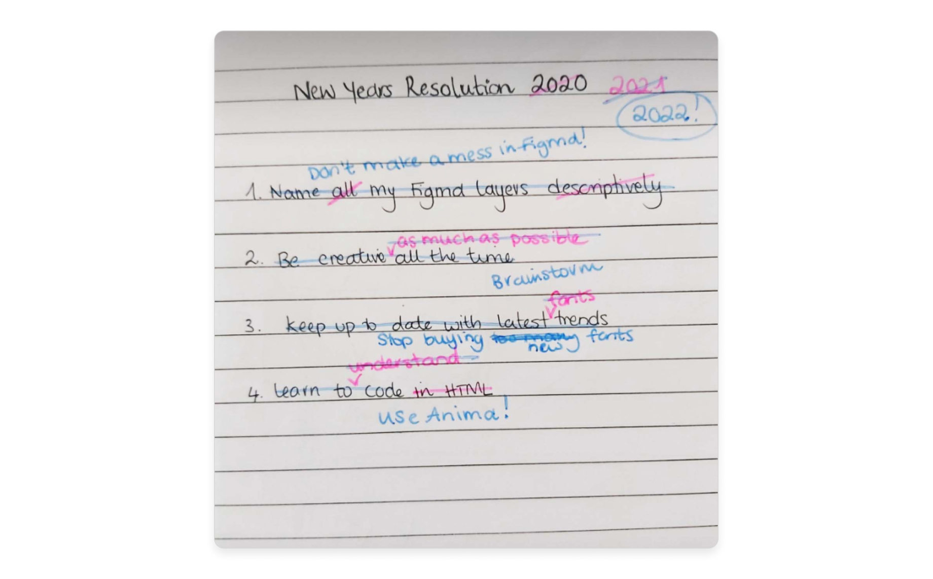 New Year resolutions of a UX designer 2020, 2021, 2022...