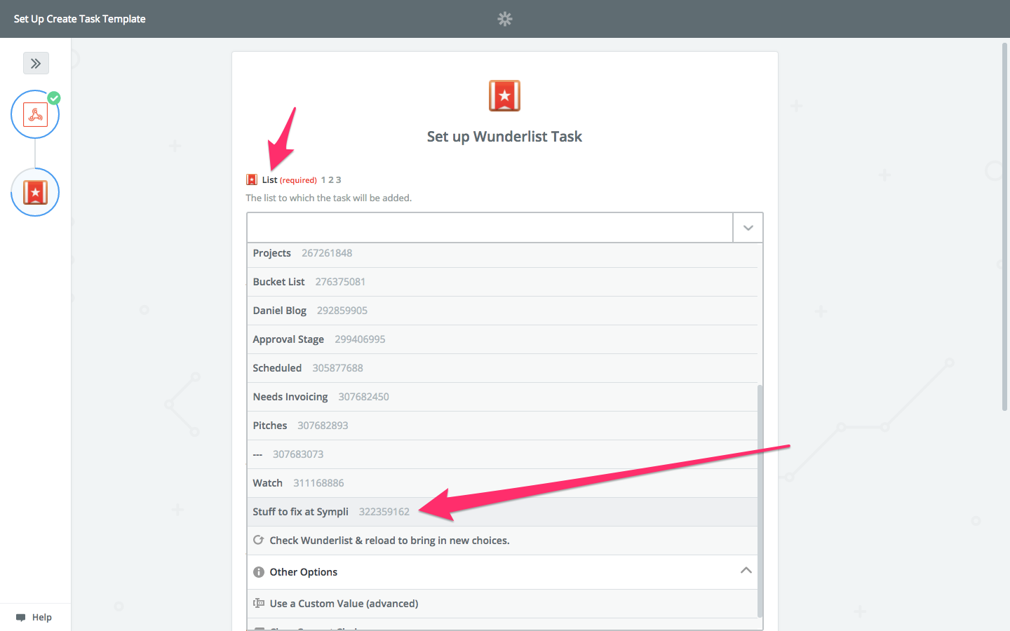 Matching annotation data with Wunderlist tasks